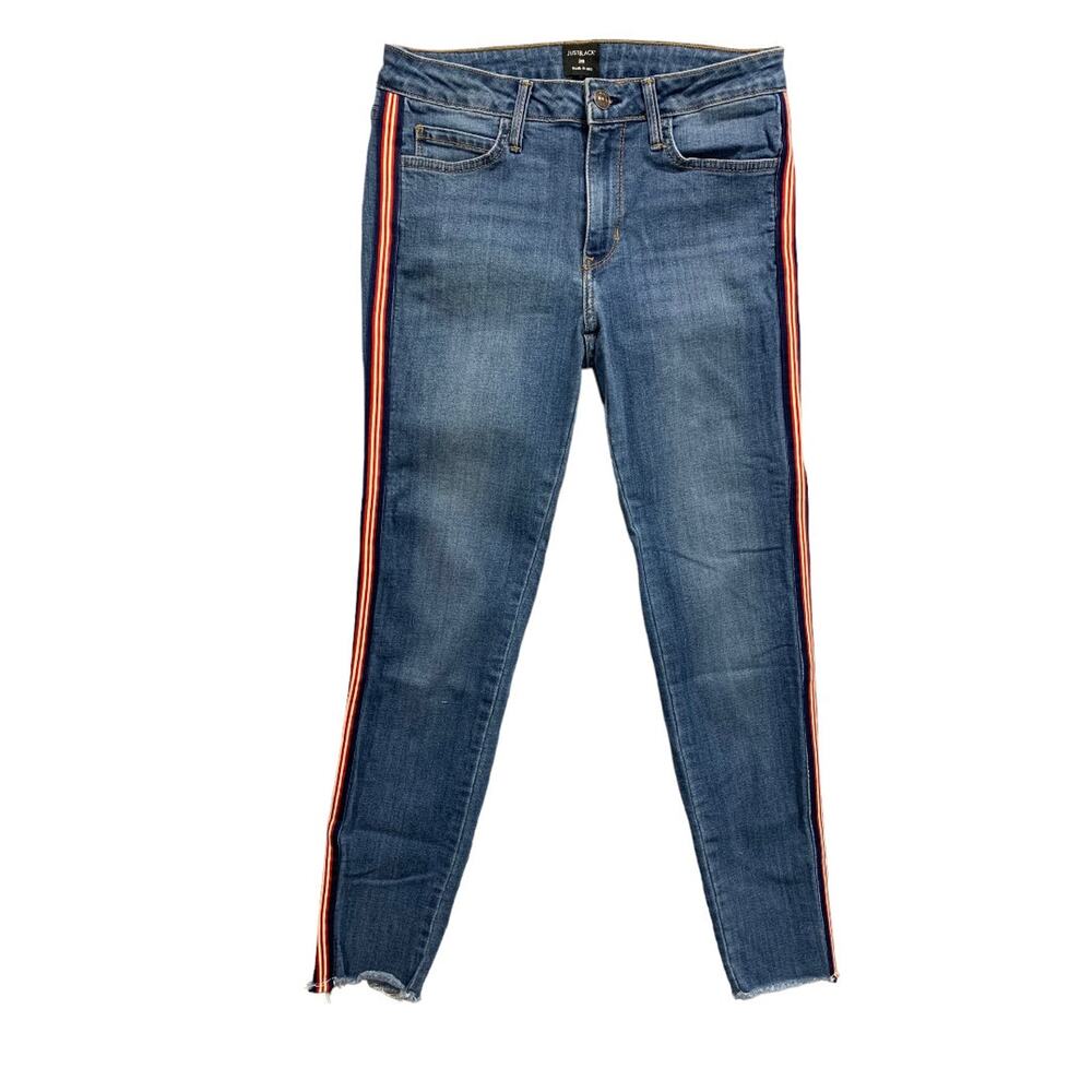 Size‎ 28 Just Black Women's Skinny Stripe Ankle Jeans Made in USA